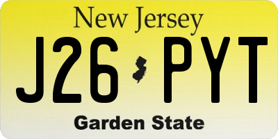NJ license plate J26PYT