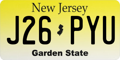 NJ license plate J26PYU