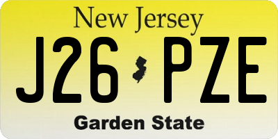 NJ license plate J26PZE