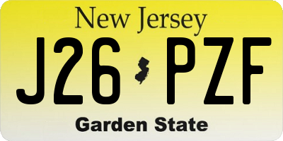 NJ license plate J26PZF