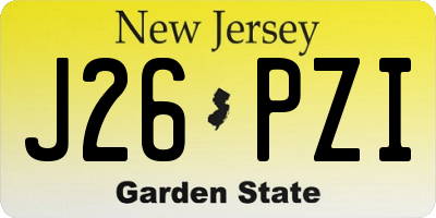 NJ license plate J26PZI