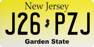 NJ license plate J26PZJ