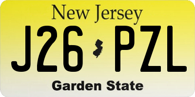 NJ license plate J26PZL