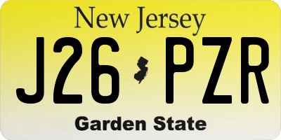 NJ license plate J26PZR