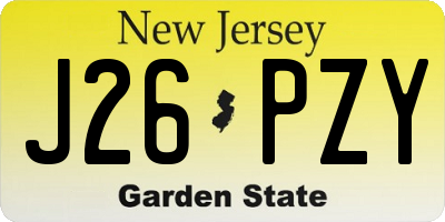 NJ license plate J26PZY