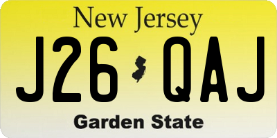 NJ license plate J26QAJ