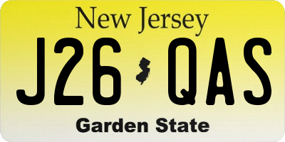 NJ license plate J26QAS