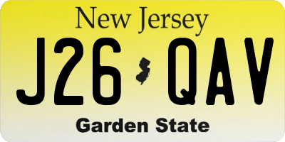 NJ license plate J26QAV