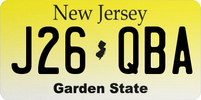 NJ license plate J26QBA