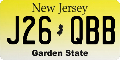 NJ license plate J26QBB