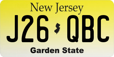 NJ license plate J26QBC