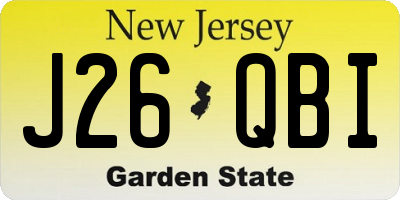 NJ license plate J26QBI