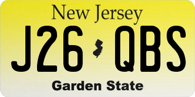 NJ license plate J26QBS
