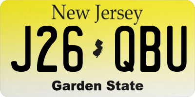 NJ license plate J26QBU
