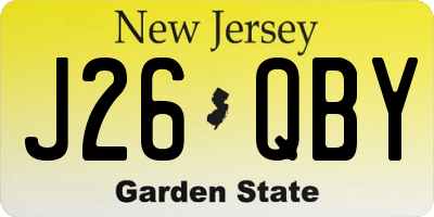 NJ license plate J26QBY