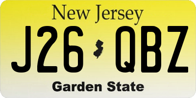 NJ license plate J26QBZ