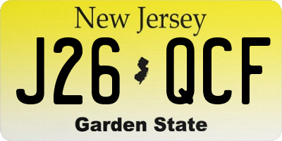NJ license plate J26QCF