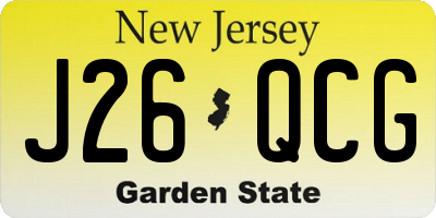 NJ license plate J26QCG
