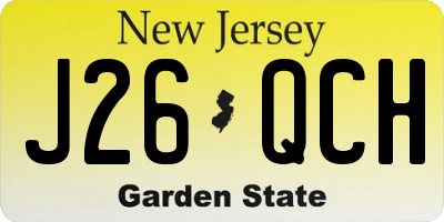 NJ license plate J26QCH