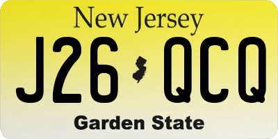 NJ license plate J26QCQ
