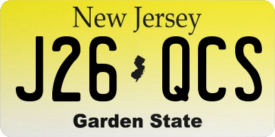 NJ license plate J26QCS