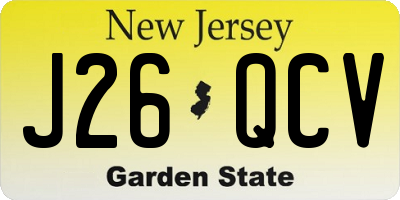 NJ license plate J26QCV