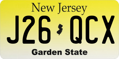 NJ license plate J26QCX