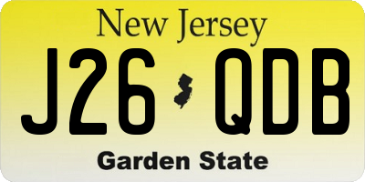NJ license plate J26QDB
