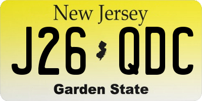 NJ license plate J26QDC