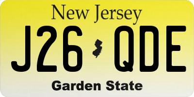 NJ license plate J26QDE