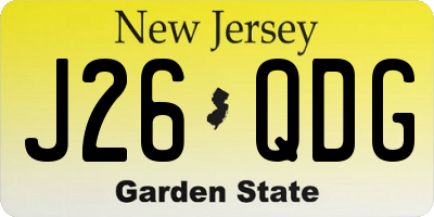 NJ license plate J26QDG