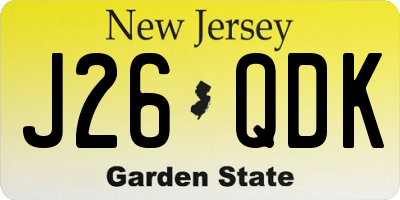 NJ license plate J26QDK