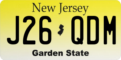 NJ license plate J26QDM