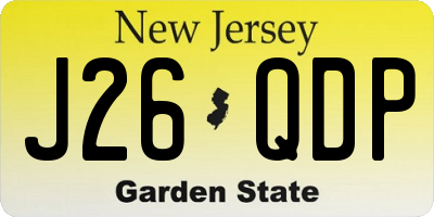 NJ license plate J26QDP