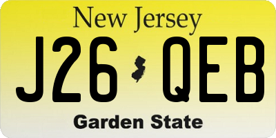 NJ license plate J26QEB