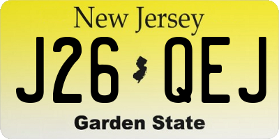 NJ license plate J26QEJ