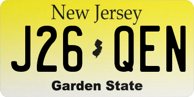 NJ license plate J26QEN
