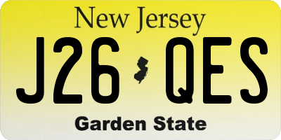 NJ license plate J26QES