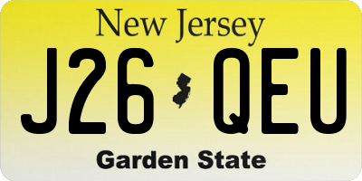 NJ license plate J26QEU