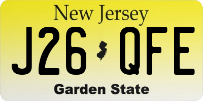 NJ license plate J26QFE
