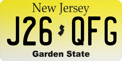 NJ license plate J26QFG