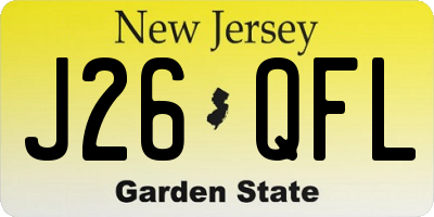 NJ license plate J26QFL