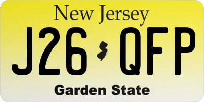 NJ license plate J26QFP