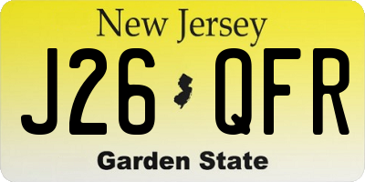 NJ license plate J26QFR