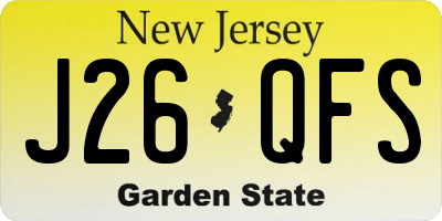 NJ license plate J26QFS