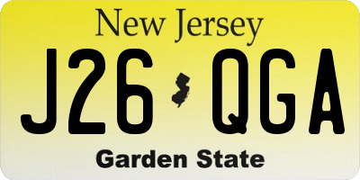 NJ license plate J26QGA