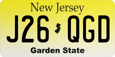 NJ license plate J26QGD