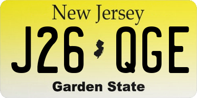 NJ license plate J26QGE