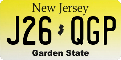 NJ license plate J26QGP