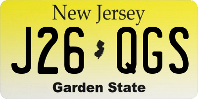 NJ license plate J26QGS